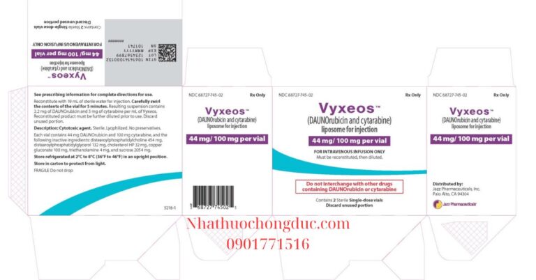 Công dụng và cách dùng thuốc Vyxeos